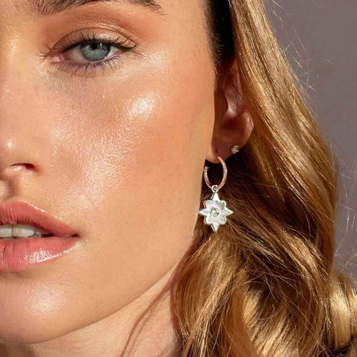 Small Hoop Earrings With Mother Of Pearl (5387056906407)