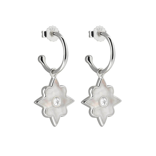 Small Hoop Earrings With Mother Of Pearl (5387056906407)