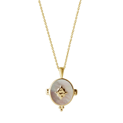 Oval Necklace With Mother Of Pearl (5387129028775)
