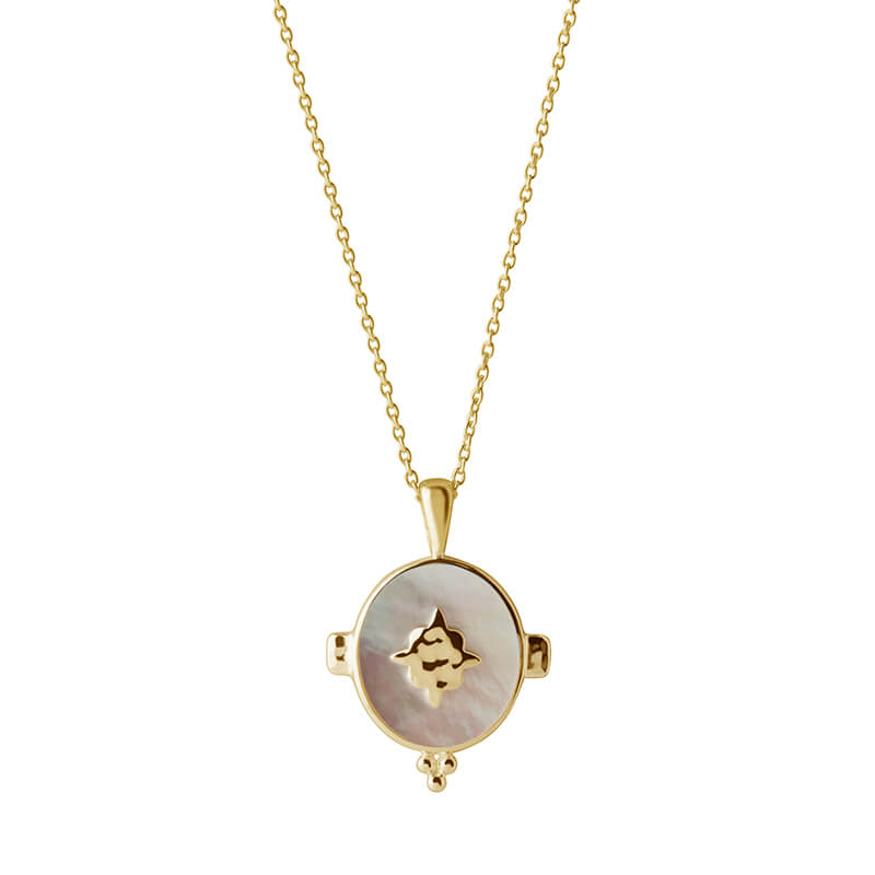 Oval Necklace With Mother Of Pearl (5387129028775)