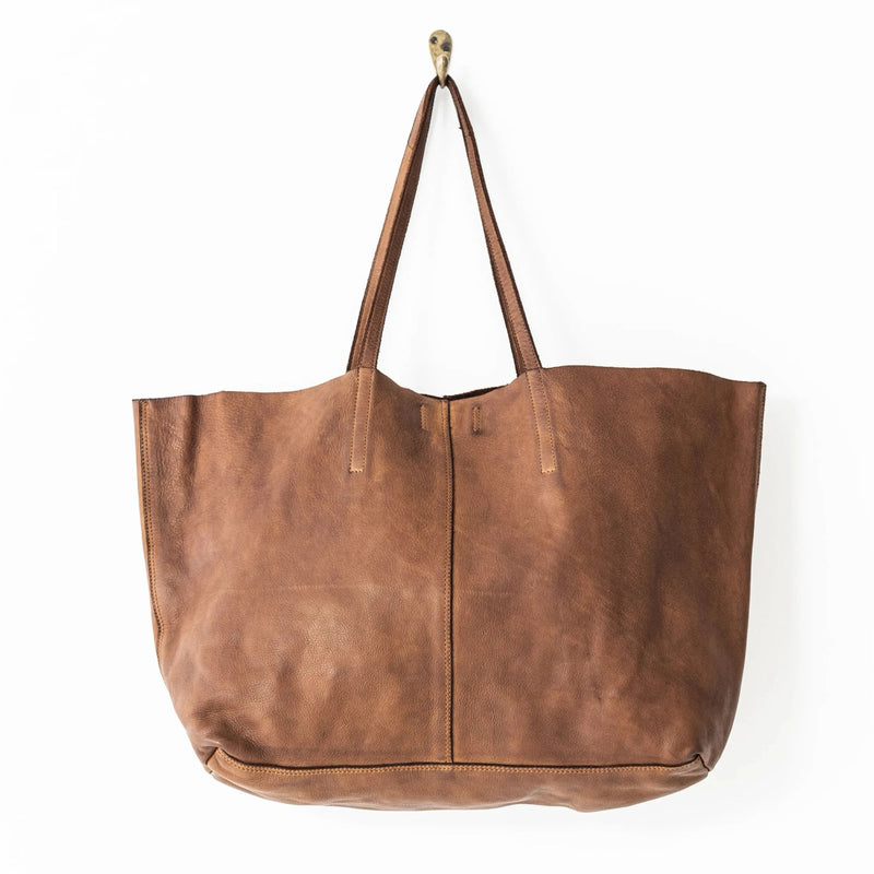 Unlined Leather Tote (5242987380903)