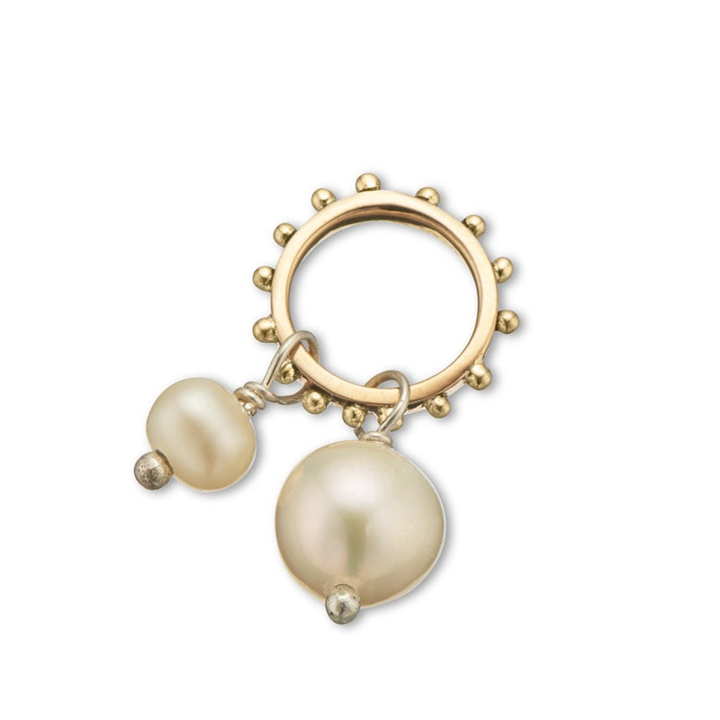 Double Pearl Charm On Ring (5320411807911)