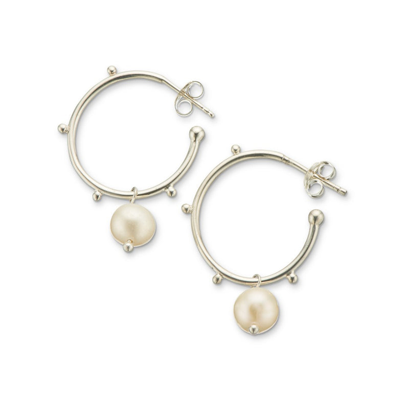 Pearl Hoop Earrings (5320617459879)