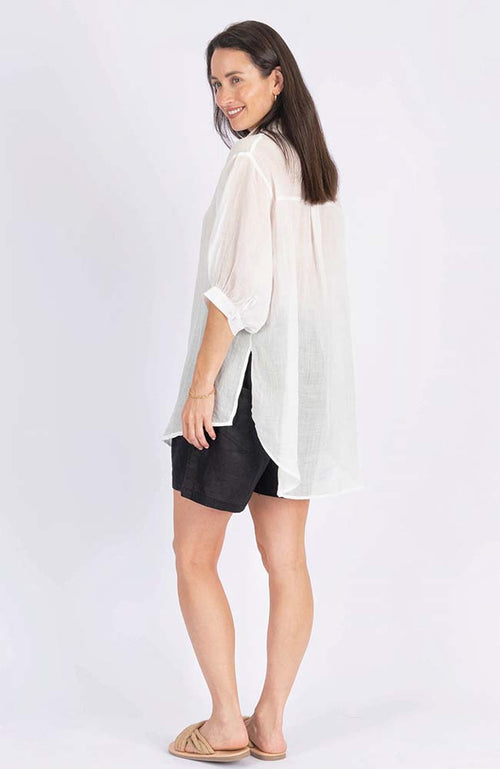 Athena Long Linen Top