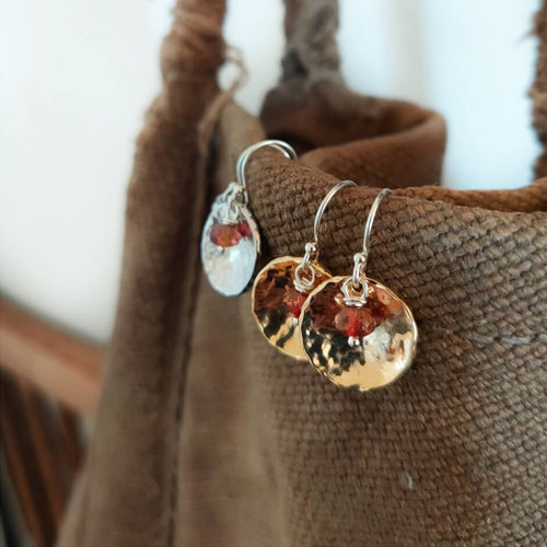 Dome & Precious Stone Earring (5544747008167)