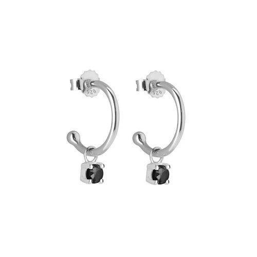 4mm Drop Hoops Black Spinel (6563062120615)