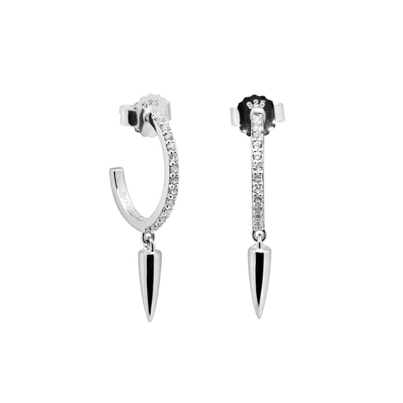 Dagger Hoops With White Topaz (5984127221927)