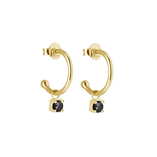 4mm Drop Hoops Black Spinel (6563062120615)