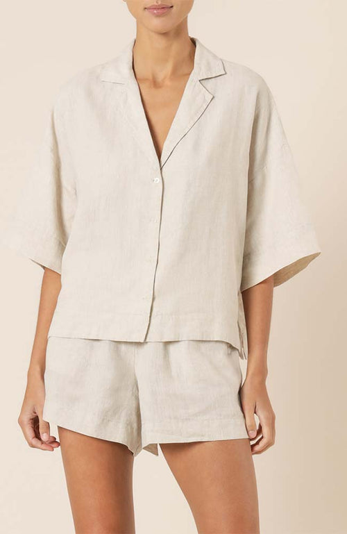 Nude Linen Lounge Shirt