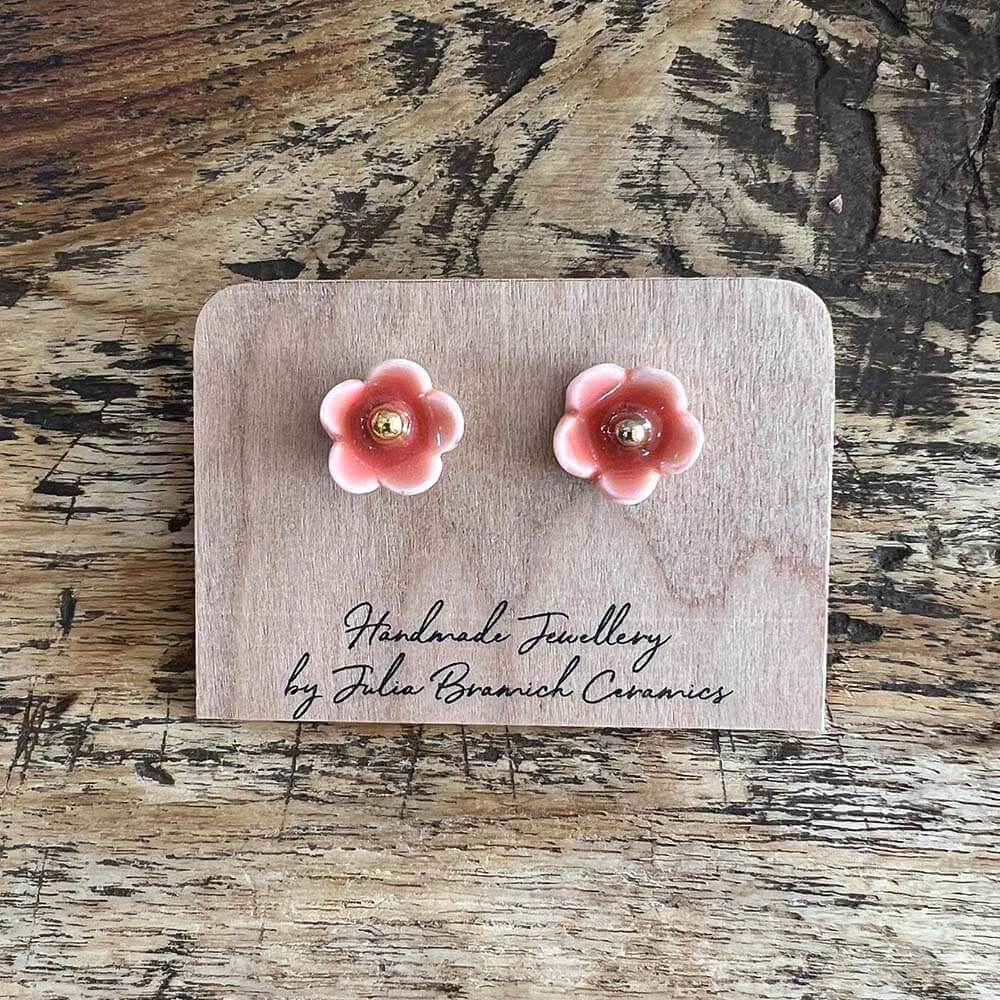 Porcelain flower earrings sales