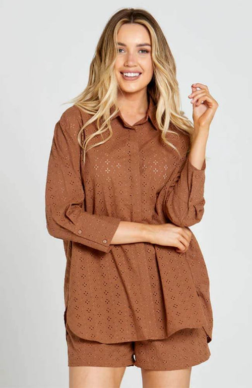 Sofia Oversized Embroidered Shirt